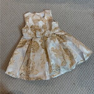 Little gold cream dress 9-12 months